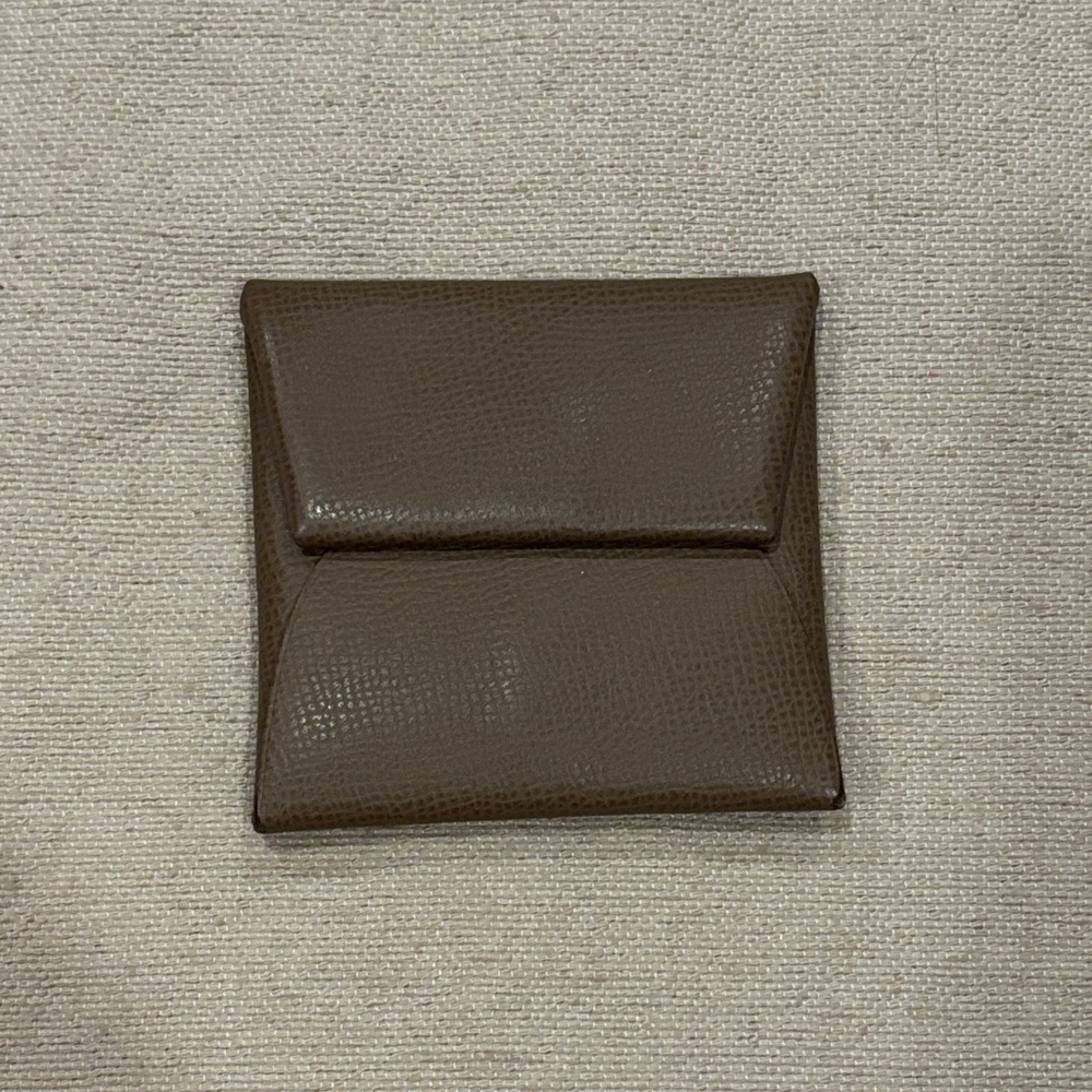 Hermes Etoupe Bastia Coin Purse in Epsom Leather ✨